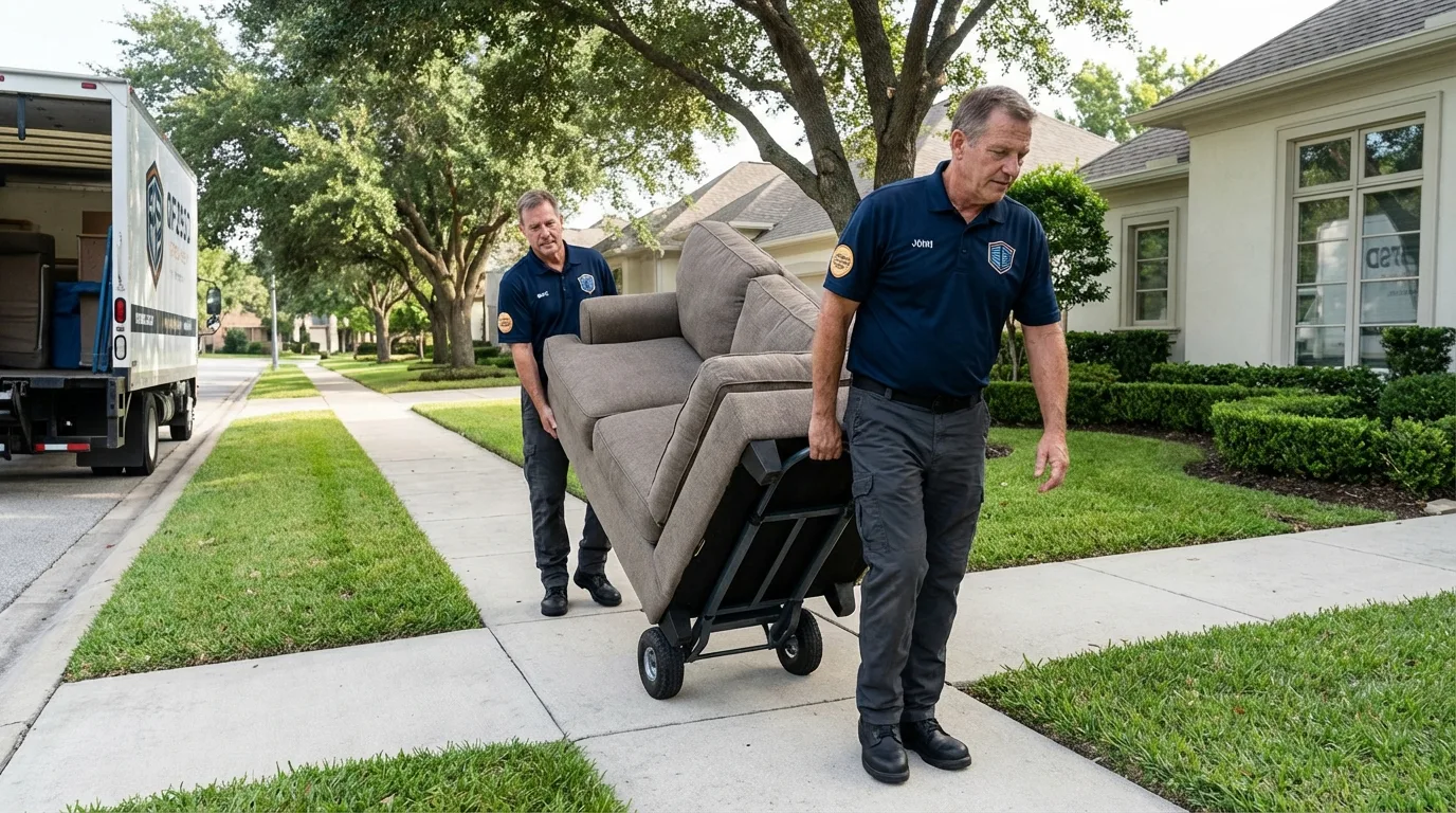 Local residential moving crew loading furniture in Daleville, AL